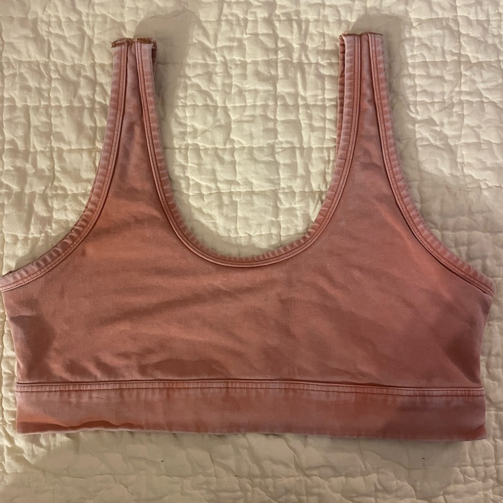 Aerie NWOT offline faded orange cropped tank top/sports bra size large